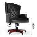 330Lbs Executive Office Chair, Ergonomic Design High Back Reclining Comfortable Desk Chair Black Black Pu Leather