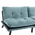 Convertible Sofa Bed Loveseat Futon Bedadjustable Lounge Couch With Metal Legs,Futon Sets For Compact Living Space Chenille Mint Green Mint Green Upholstered