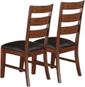 Antique Walnut Finish Solid Wood Set Of 2Pc Chairs Dining Chair Ladder Back Cushion Seats Walnut Brown Dining Room Classic,Contemporary,Modern Dining Chairs Ladder Back Solid Wood