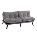 Convertible Sofa Bed Loveseat Futon Bedadjustable Lounge Couch With Metal Legs,Futon Sets For Compact Living Space Chenille Grey Grey Upholstered