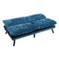 Convertible Sofa Bed Loveseat Futon Bedadjustable Lounge Couch With Metal Legs,Futon Sets For Compact Living Space Chenille Blue Blue Upholstered