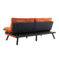 Convertible Sofa Bed Loveseat Futon Bedadjustable Lounge Couch With Metal Legs,Futon Sets For Compact Living Space Chenille Orange Orange Upholstered