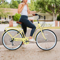7 Speed, Steel Frame, Multiple Colors 26 Inch Ladies cycling-cream-garden & outdoor-steel
