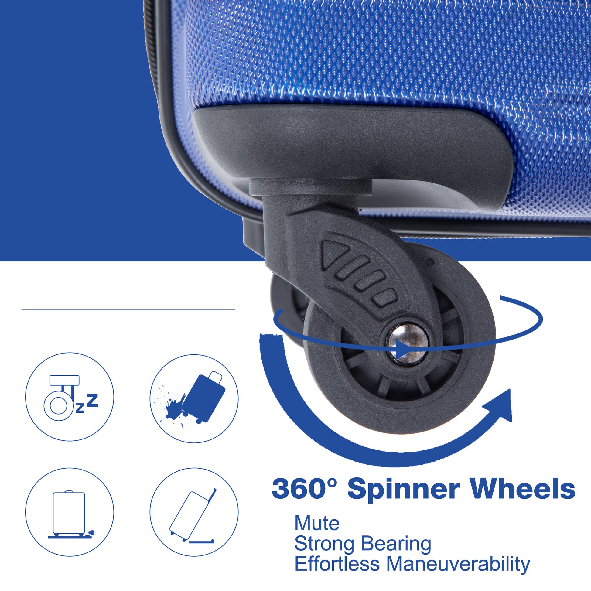 3 Piece Luggage Sets Pc Lightweight & Durable Expandable Suitcase With Two Hooks, Spinner Wheels, Tsa Lock, 21 25 29 Dark Blue Dark Blue Pc