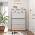 1250 White Oak Color Shoe Cabinet With 3 Doors 2