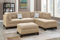 Sectional Sofa W Ottoman Camel Chenille Living Room Furniture #F6478 Camel Chenille Wood Primary Living Space Cushion Back Classic,Contemporary,Modern Pillow Top Arms Chenille 6 Seat