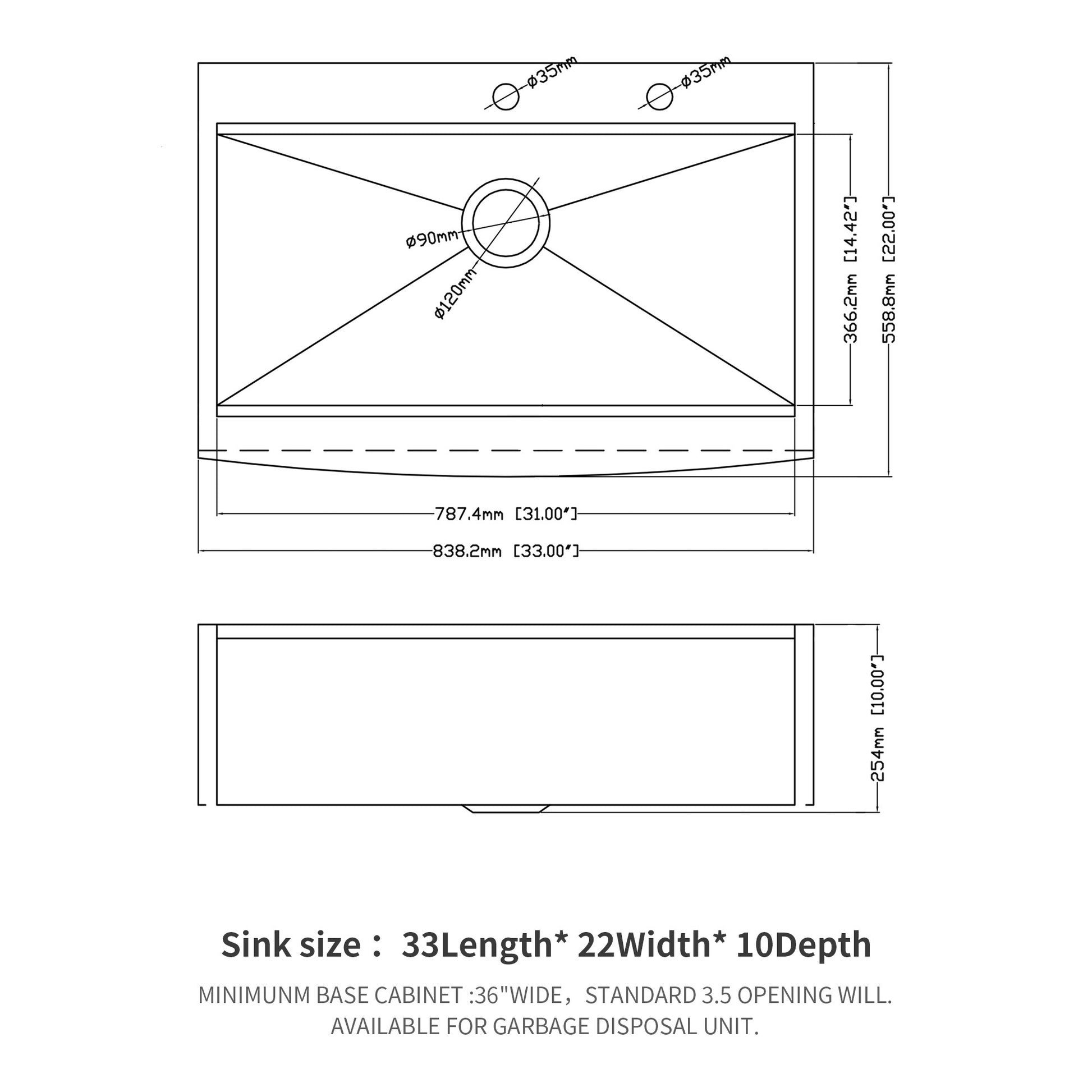 33 Drop In Farmhouse Sink Workstation 33*22*10 Inch Kitchen Sink Stainless Steel 16 Gauge Topmount Apron Front Kitchen Sink Brushed Nickel Stainless Steel