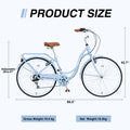 7 Speed, Steel Frame, Multiple Colors 26 Inch Ladies cycling-blue-garden & outdoor-steel