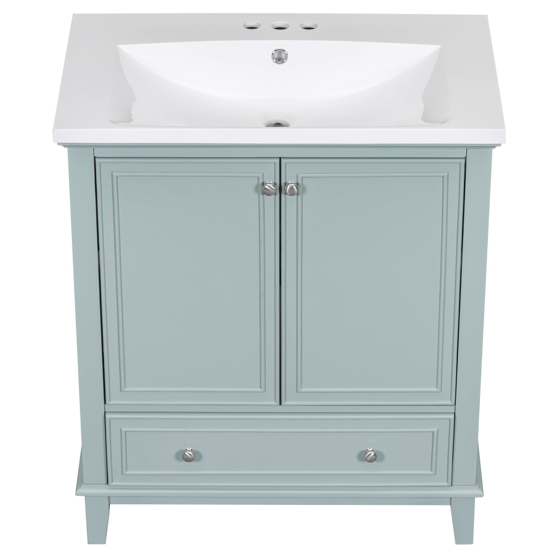 30" Bathroom Vanity With Sink Combo, Multi Functional Bathroom Cabinet With Doors And Drawer, Solid Frame And Mdf Board, Green Old Sku:Sy999606Aac Green Solid Wood Mdf