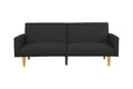 Modern Electric Look 1Pc Convertible Sofa Couch Black Linen Like Fabric Cushion Clean Lines Wooden Legs Living Room Black Wood Primary Living Space Cushion Back Modern,Transitional Square Arms Fabric 2 Seat