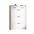 1250 White Oak Color Shoe Cabinet With 3 Doors 2