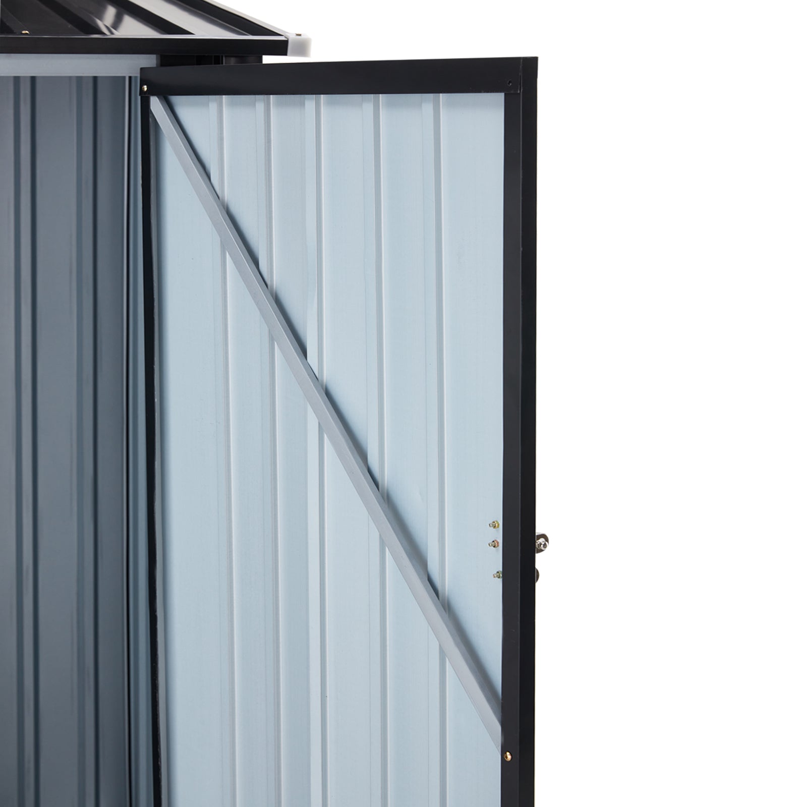 Outdoor Storage Shed, 3 x 3 FT Metal Steel Garden Shed dark gray-steel