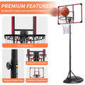 Portable Basketball Hoop Adjustable 7.5Ft 9.2Ft With 32 Inch Backboard For Youth Adults Indoor Outdoor Basketball Goal Red Black Red Iron