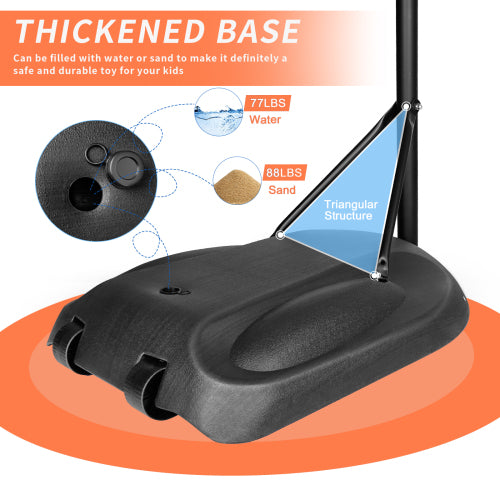 Portable Basketball Hoop Adjustable 7.5Ft 9.2Ft With 32 Inch Backboard For Youth Adults Indoor Outdoor Basketball Goal Red Black Red Iron