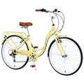 7 Speed, Steel Frame, Multiple Colors 26 Inch Ladies cycling-cream-garden & outdoor-steel