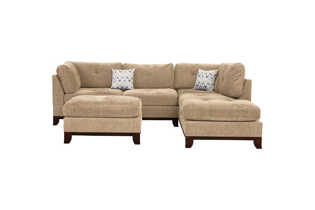 Sectional Sofa W Ottoman Camel Chenille Living Room Furniture #F6478 Camel Chenille Wood Primary Living Space Cushion Back Classic,Contemporary,Modern Pillow Top Arms Chenille 6 Seat