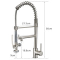 Commercial Kitchen Faucet Pull Down Sprayer Brushed Nickel,Single Handle Kitchen Sink Faucet Brushed Nickel Kitchen Contemporary Ceramic Brass