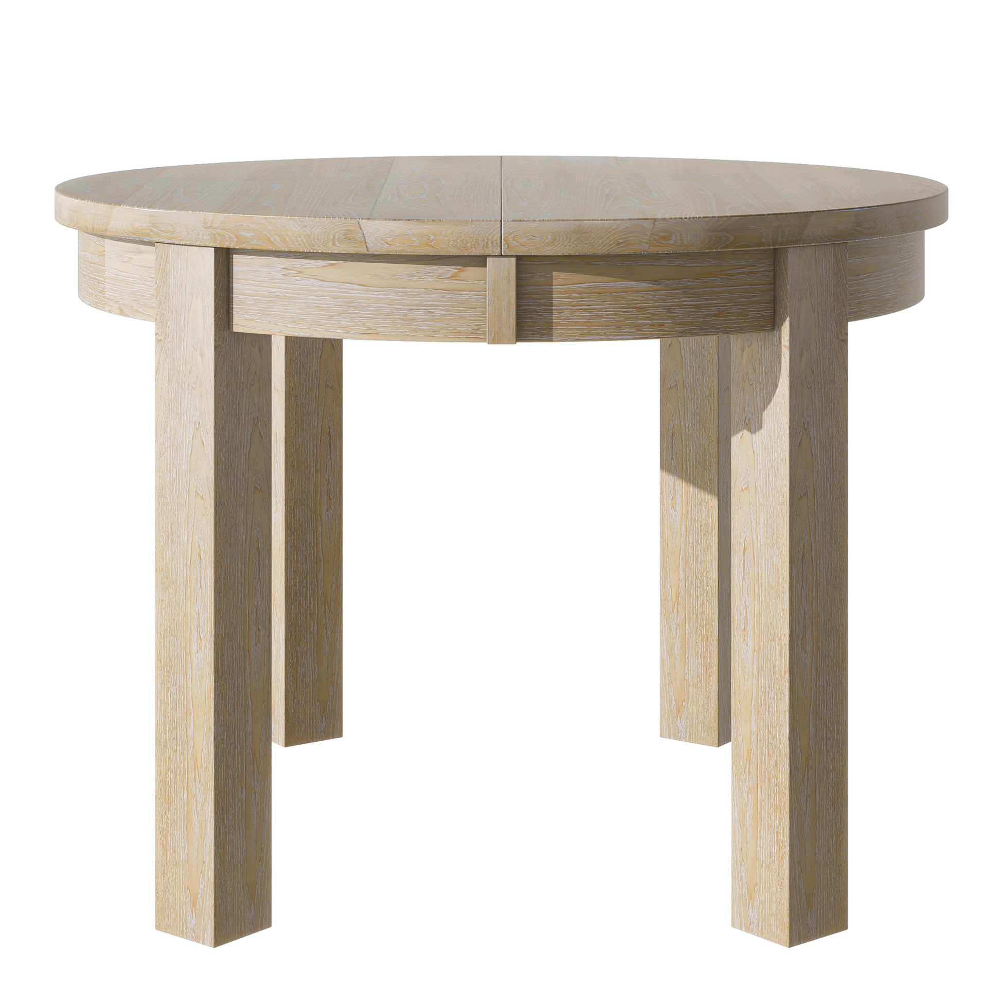 Farmhouse 5 Piece Extendable Round Dining Table Set With Storage Drawers And 4 Dining Chairs,16" Removable Leaf, Natural Wood Dining Room Extendable Rubberwood Round Dining Table With Chair Wood Wood Natural Ladder Back Seats 4 42 Inches Removable Leaf