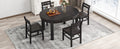 Farmhouse 5 Piece Extendable Round Dining Table Set With Storage Drawers And 4 Dining Chairs,16