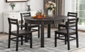 Farmhouse 5 Piece Extendable Round Dining Table Set With Storage Drawers And 4 Dining Chairs,16