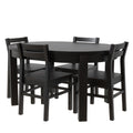 Farmhouse 5 Piece Extendable Round Dining Table Set With Storage Drawers And 4 Dining Chairs,16