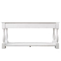 63Inch Long Wood Console Table With 3 Drawers And 1 Bottom Shelf For Entryway Hallway Easy Assembly Extra Thick Sofa Table Antique White Antique White White Distressed Finish Primary Living Space American Design Pine Drawers Console Tables Pine