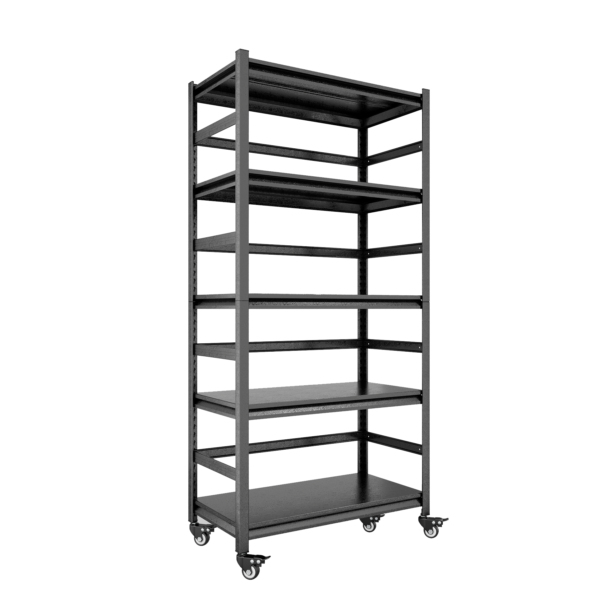 63"H Storage Shelves Heavy Duty Metal Shelving Unit Adjustable 5 Tier Pantry Shelves With Wheels Load 1750Lbs Kitchen Shelf Garage Storage 5 Black Standard Vertical Kitchen Open Back Metal Antique Adjustable Shelves Metal Metal