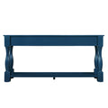 63Inch Long Wood Console Table With 3 Drawers And 1 Bottom Shelf For Entryway Hallway Easy Assembly Extra Thick Sofa Table Navy Blue Navy Blue Distressed Finish Primary Living Space American Design Pine Drawers Console Tables Pine