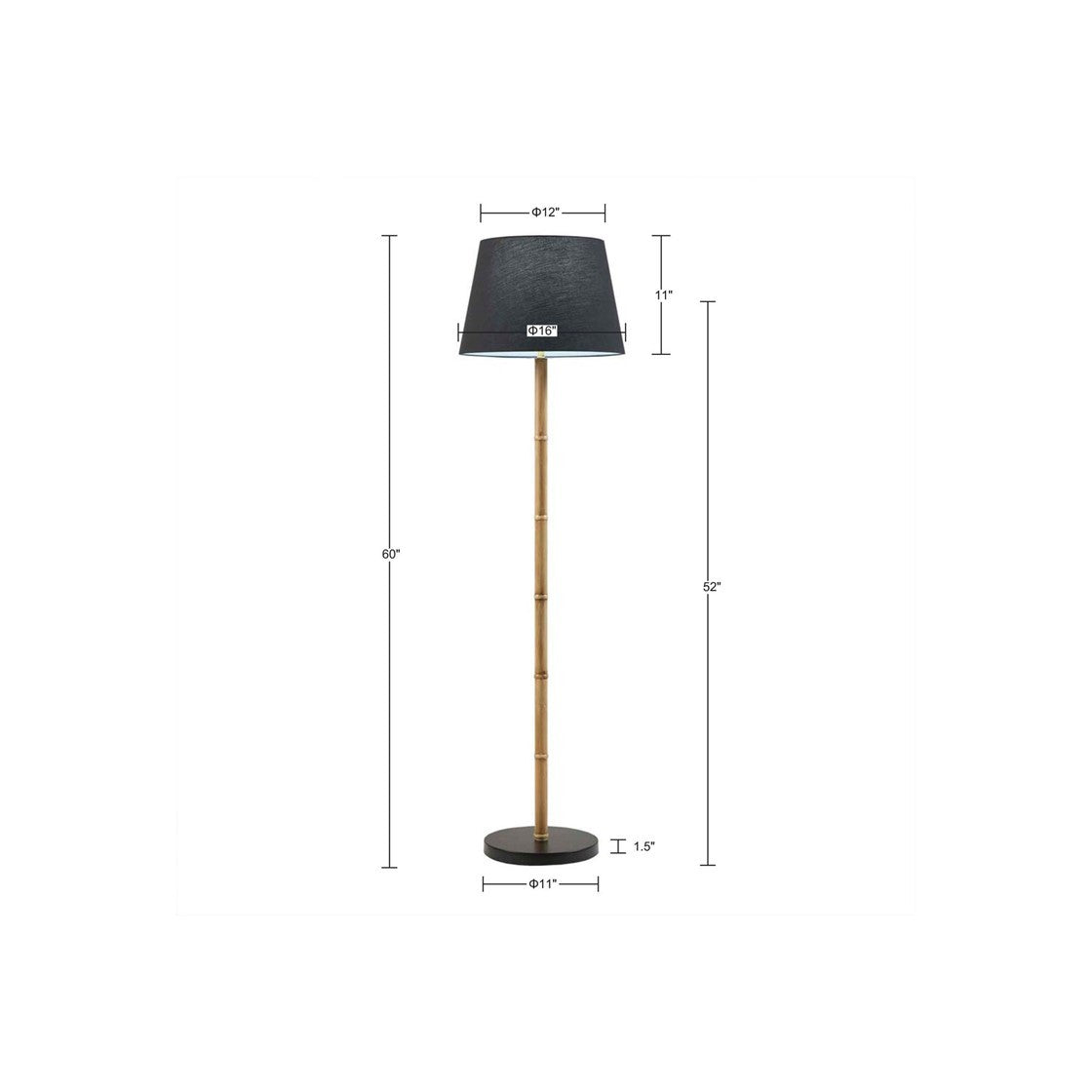 Metal Bamboo Floor Lamp 60"h