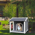 Wooden Dog House, Waterproof Dog Cage, Windproof And Warm Dog Kennel, Dog Crates For Medium Dogs Pets Animals Easy To Assemble Gray Solid Wood