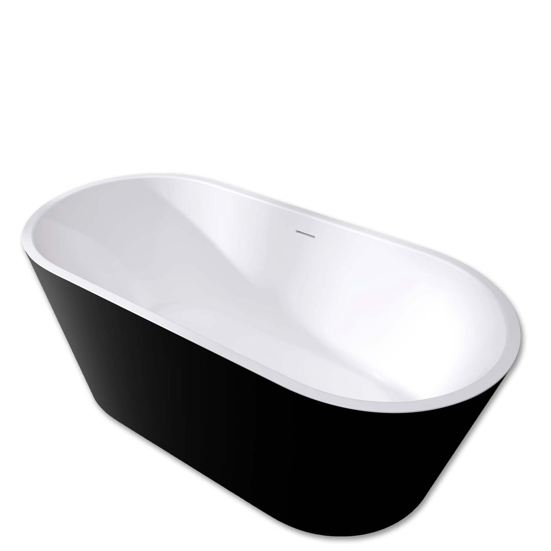 67" Acrylic Freestanding Bathtub, Matte Black Modern Stand Alone Soaking Bathtub, Brushed Nickel Drain And Minimalist Linear Design Overflow Included Easy To Install Matte Black Oval Bathroom Freestanding Tubs Matte 59 61 In American