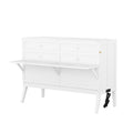 Queen Size Murphy Bed With Built In Charging Station And A Shelf, White White Solid Wood Mdf