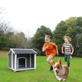 Wooden Dog House, Waterproof Dog Cage, Windproof And Warm Dog Kennel, Dog Crates For Medium Dogs Pets Animals Easy To Assemble Gray Solid Wood