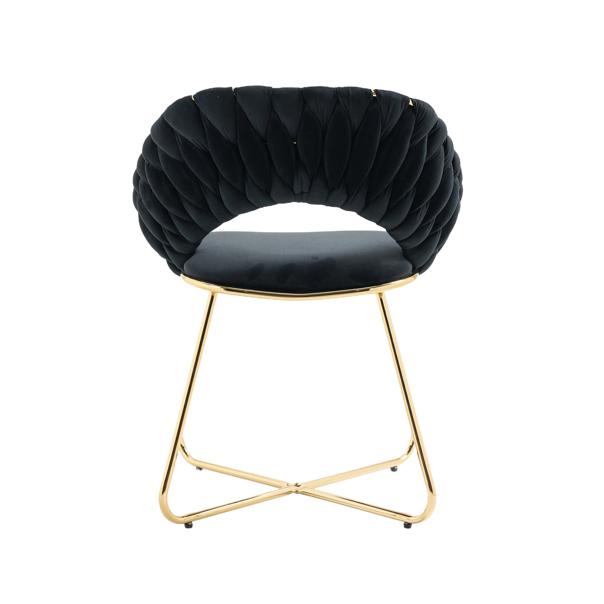 COOLMORE Accent Chairs Set of 2, Velvet Side Chairs black-velvet