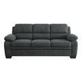 Modern Living Room 3Pc Sofa Set Plush Comfortable Sofa Loveseat Chair Dark Gray Textured Fabric Channel Tufting Solid Wood Furniture Dark Gray Polyester Wood Primary Living Space Contemporary Pillow Top Arms Solid Wood 6 Seat