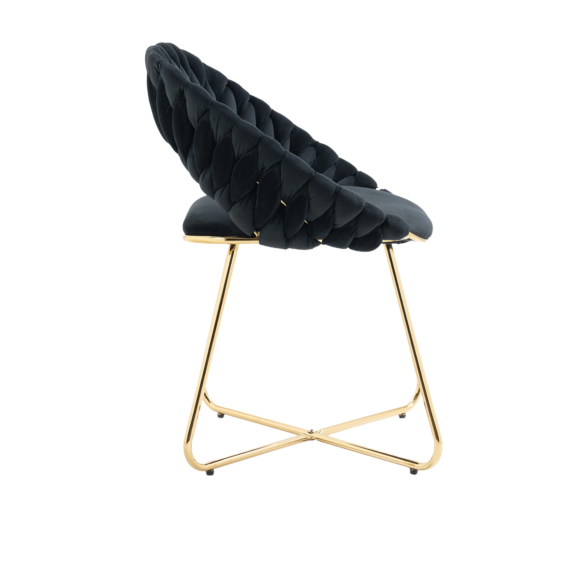 COOLMORE Accent Chairs Set of 2, Velvet Side Chairs black-velvet