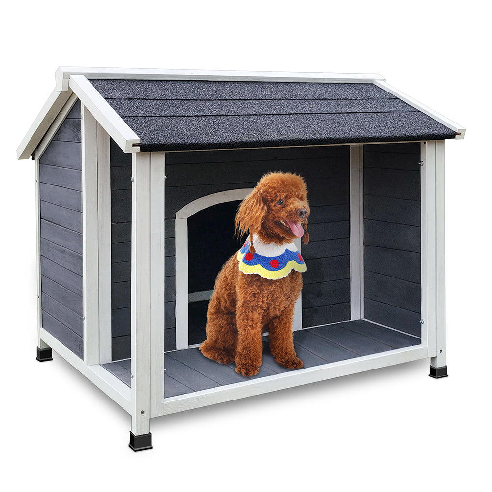 Wooden Dog House, Waterproof Dog Cage, Windproof And Warm Dog Kennel, Dog Crates For Medium Dogs Pets Animals Easy To Assemble Gray Solid Wood