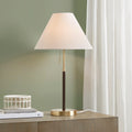 Two Tone Pull Chain Table Lamp White Iron