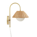 Rattan Weave Wall Sconce Gold Iron