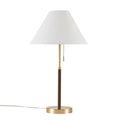 Two Tone Pull Chain Table Lamp White Iron