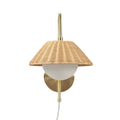 Rattan Weave Wall Sconce Gold Iron