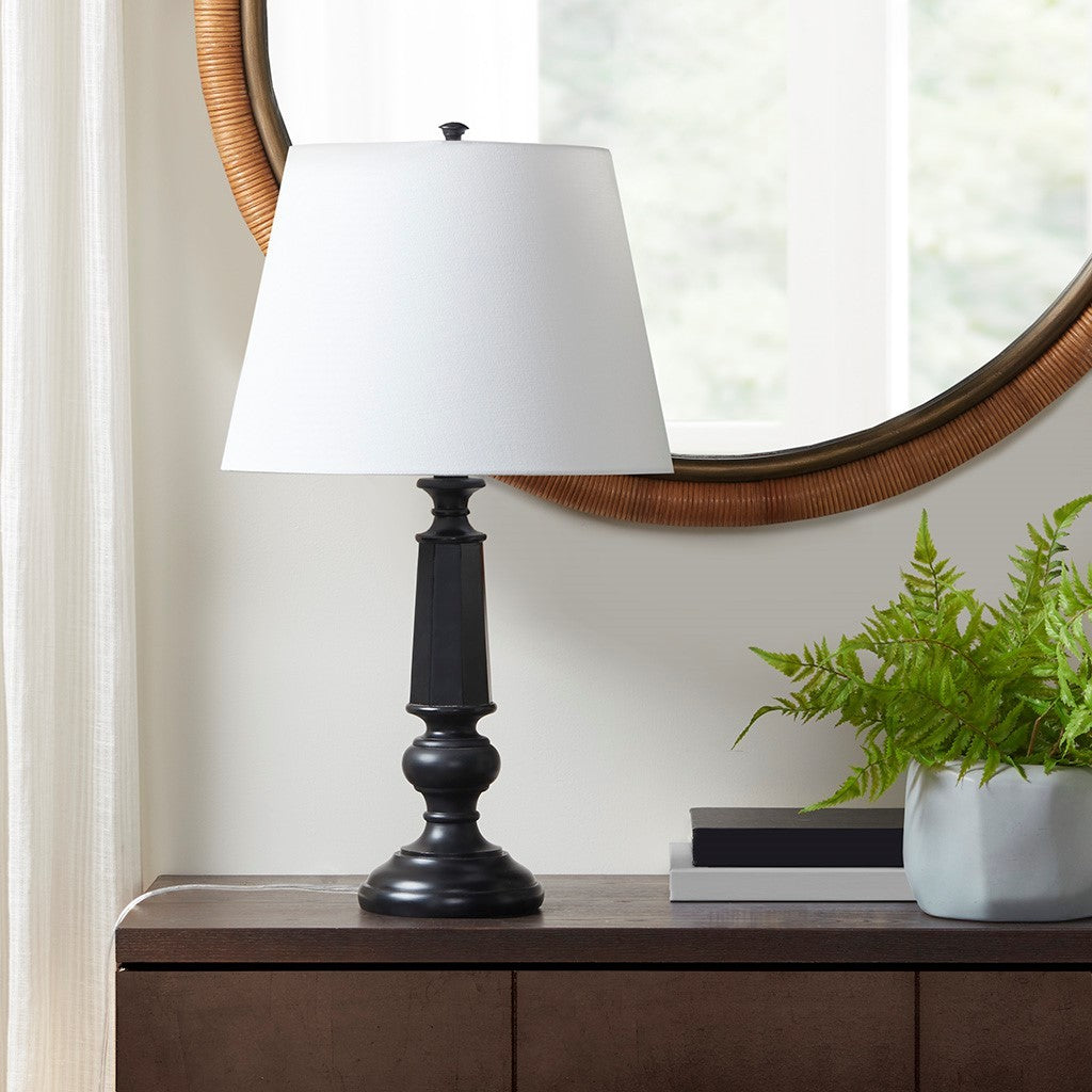 Black Faceted Table Lamp 24.25"h
