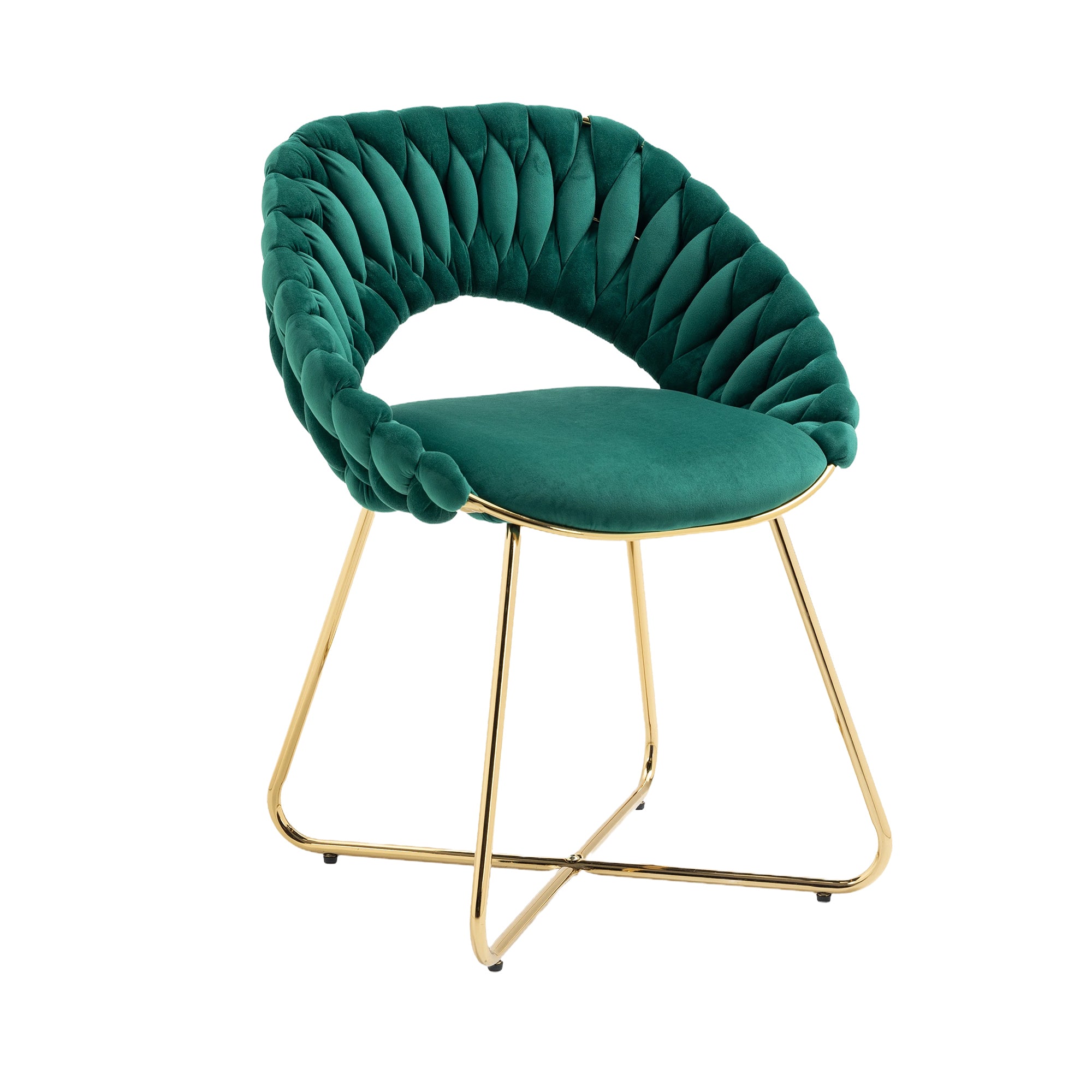 COOLMORE Accent Chairs Set of 2, Velvet Side Chairs emerald-velvet