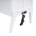 Queen Size Murphy Bed With Built In Charging Station And A Shelf, White White Solid Wood Mdf