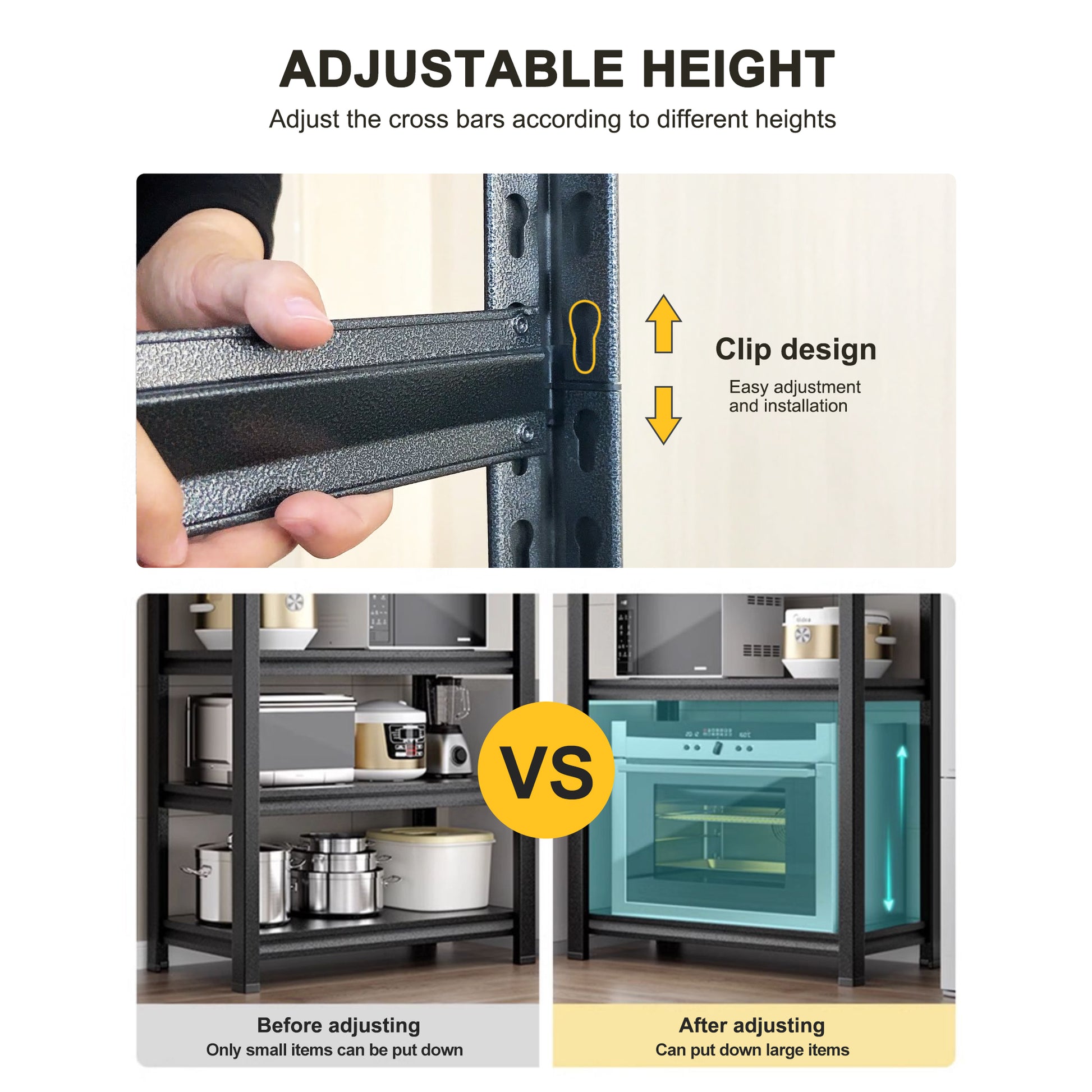 Storage Shelves 5 Tier Heavy Duty Metal Shelving Unit Adjustable Shelving Units And Storage Rack Kitchen Garage Shelf H72 * W47.2 * D23.6 5 Dark Gray Standard Vertical Kitchen Open Back Metal