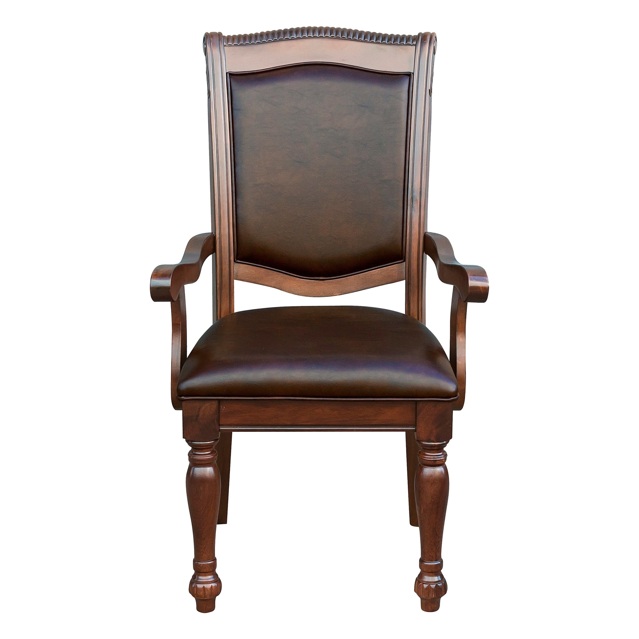 Traditional Style Dining Armchairs Set of 2pc brown mix-dining room-traditional-arm chair-wood