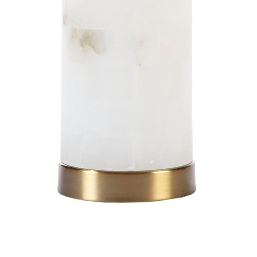 Alabaster Table Lamp White Gold Metal