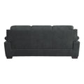 Modern Living Room 3Pc Sofa Set Plush Comfortable Sofa Loveseat Chair Dark Gray Textured Fabric Channel Tufting Solid Wood Furniture Dark Gray Polyester Wood Primary Living Space Contemporary Pillow Top Arms Solid Wood 6 Seat