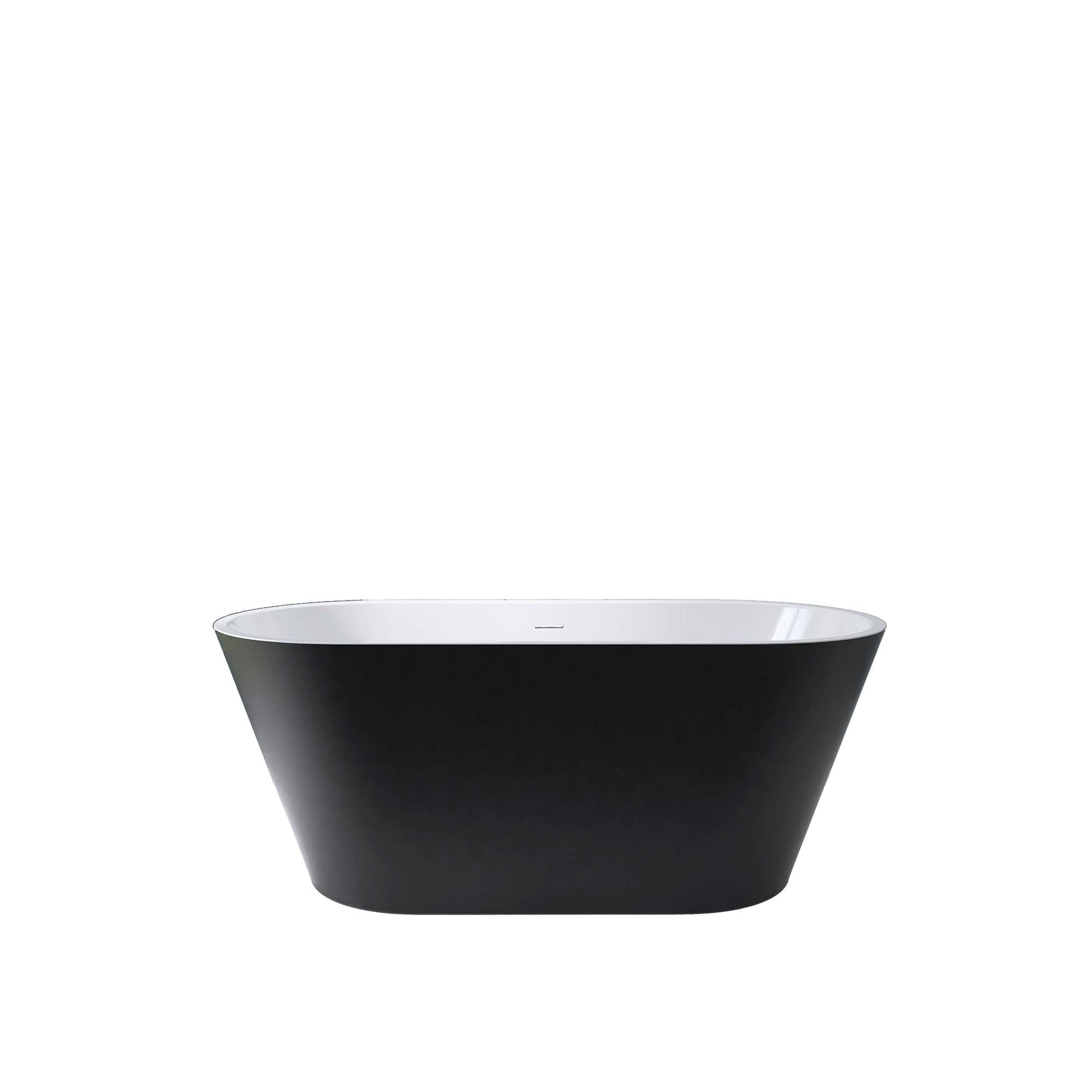 59" Acrylic Freestanding Bathtub, Matte Black Modern matte black-oval-bathroom-freestanding