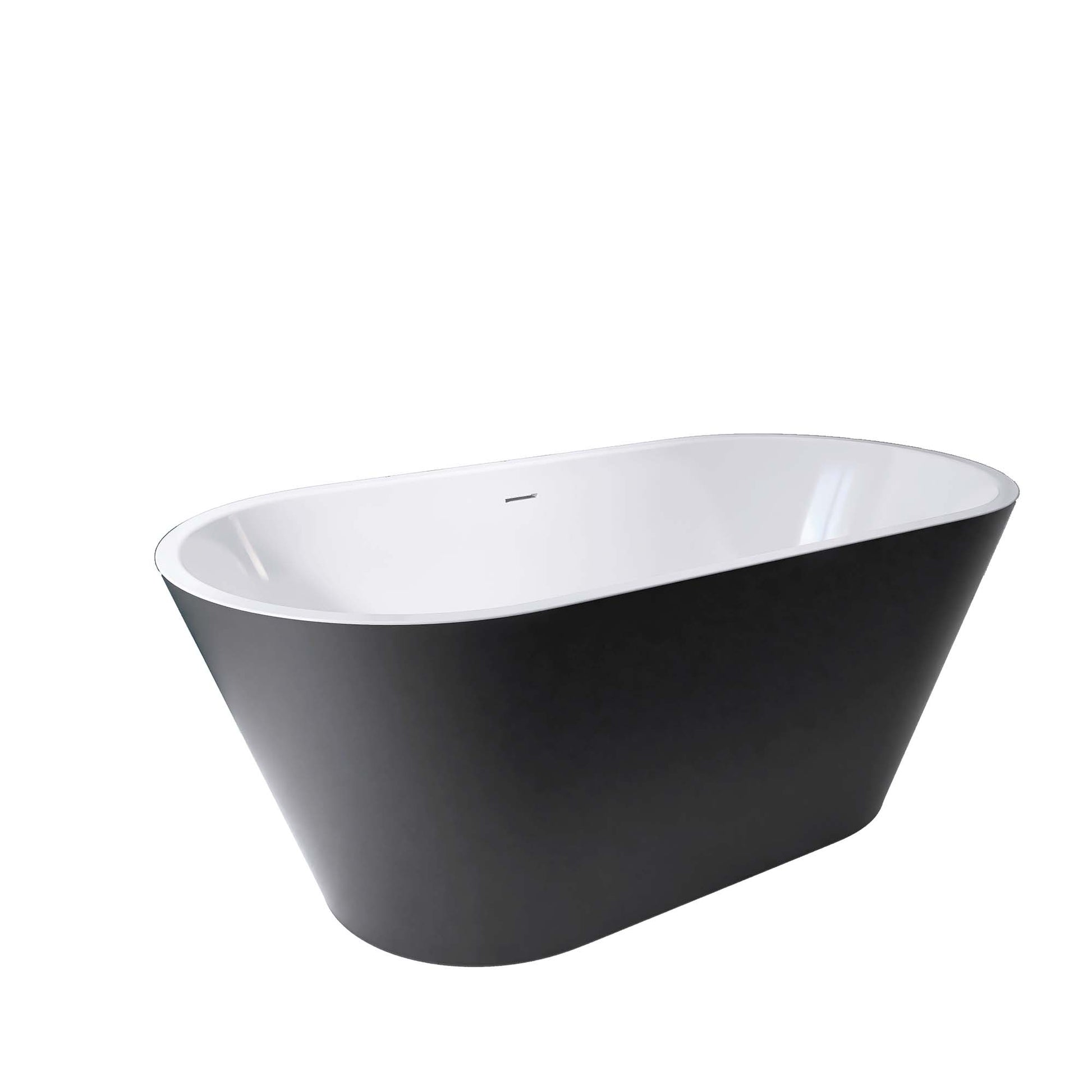 67" Acrylic Freestanding Bathtub, Matte Black Modern Stand Alone Soaking Bathtub, Brushed Nickel Drain And Minimalist Linear Design Overflow Included Easy To Install Matte Black Oval Bathroom Freestanding Tubs Matte 59 61 In American